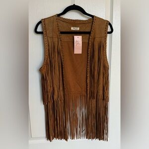 Brown Fringe Vest - Me Before You Collection